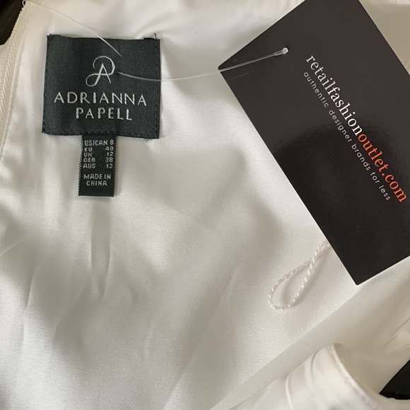 Formal Full Length Dress Gown Black White Beaded New 250$ 8 us Medium - Picture 9 of 11